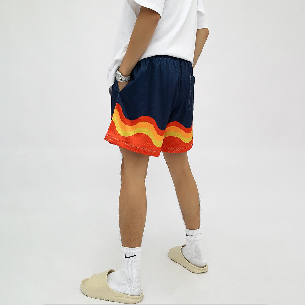 Summer new hip-hop flame print casual men's basketball pants