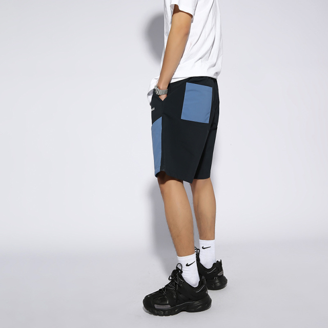 New spring and summer contrasting color loose sports casual straight shorts men's short pants
