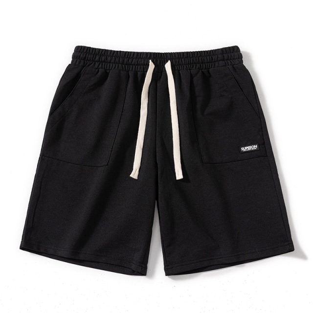 Summer solid color street loose wide-leg casual sports shorts