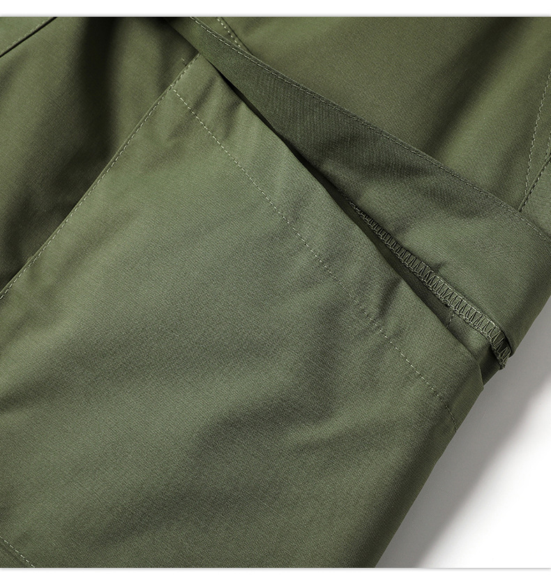 Summer new thin pocket solid color cargo shorts loose quarter pants for men