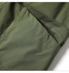 Summer new thin pocket solid color cargo shorts loose quarter pants for men