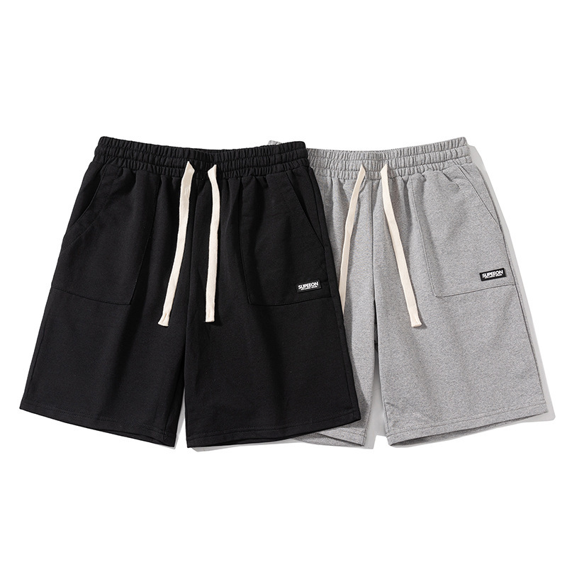 Summer solid color street loose wide-leg casual sports shorts