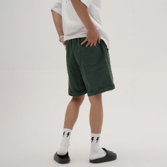 Summer new heavyweight washed and distressed loose sports casual shorts for men