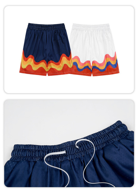 Summer new hip-hop flame print casual men's basketball pants