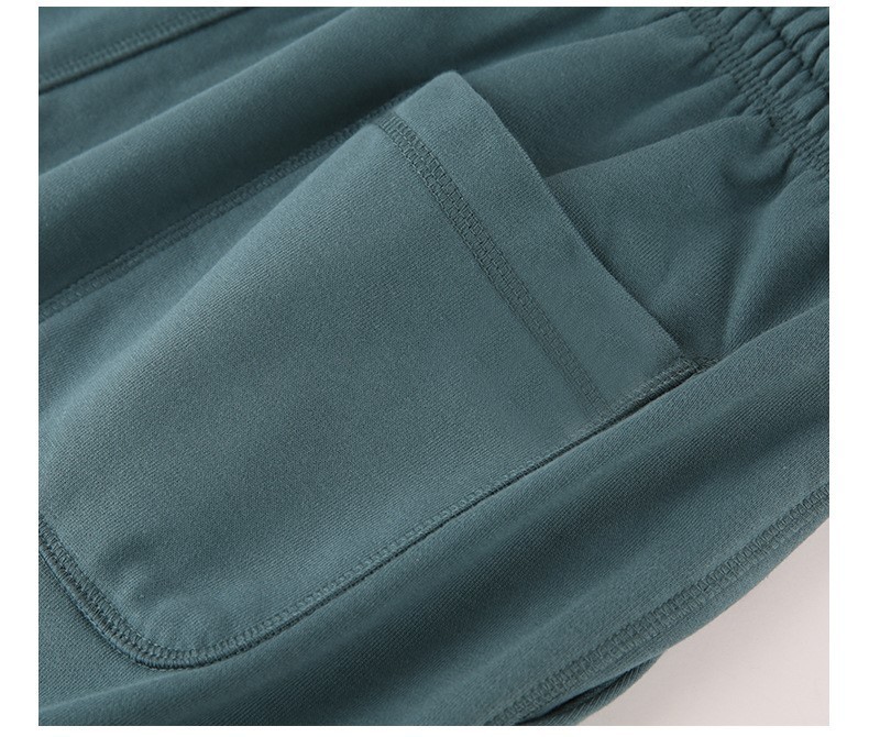 350g heavyweight terry short sweatpants drawstring loose casual solid color men's sports casual shorts
