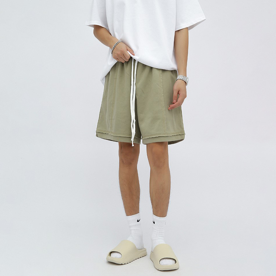 New summer loose embroidered street lengthening shorts