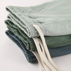 350g heavyweight terry short sweatpants drawstring loose casual solid color men's sports casual shorts
