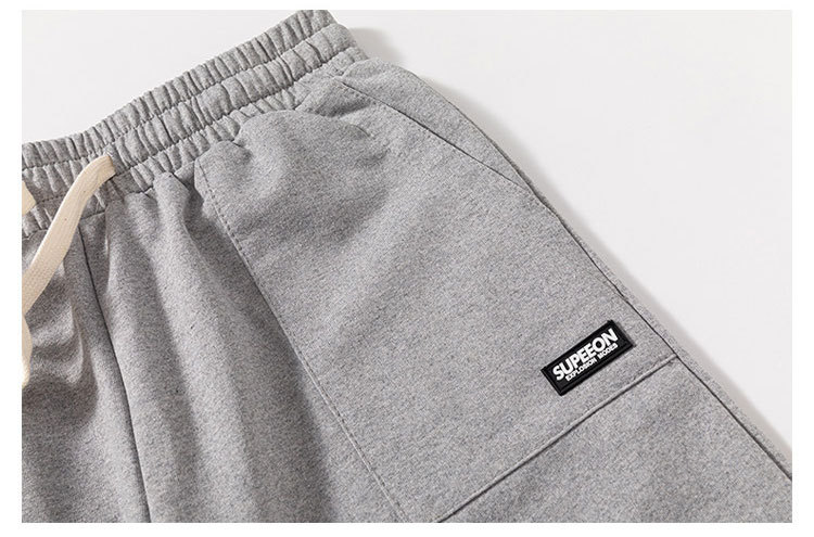 Summer solid color street loose wide-leg casual sports shorts