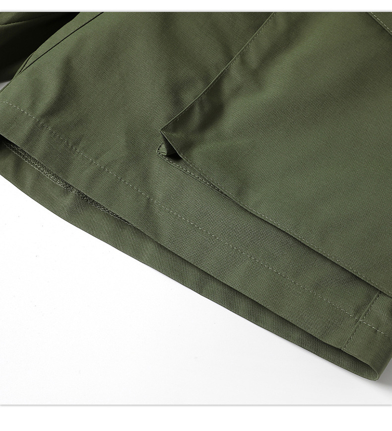 Summer new thin pocket solid color cargo shorts loose quarter pants for men