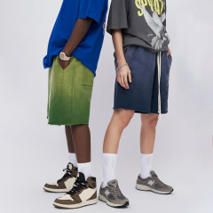 Summer new loose casual high street 400g heavyweight batik shorts for men