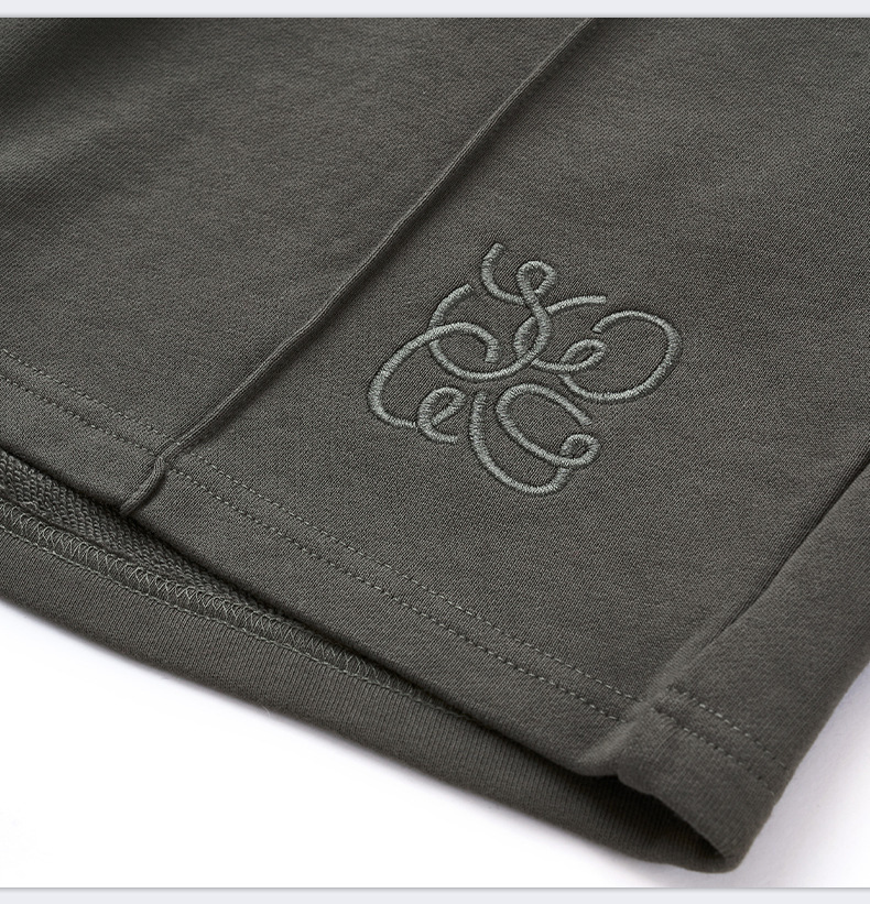New spring and summer loose casual embroidered straight shorts for men