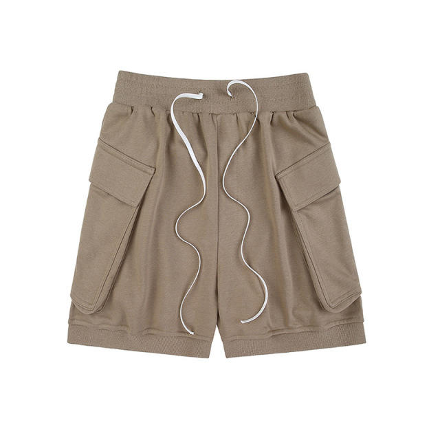 Summer new hip-hop shorts extended drawstring large pocket shorts for men