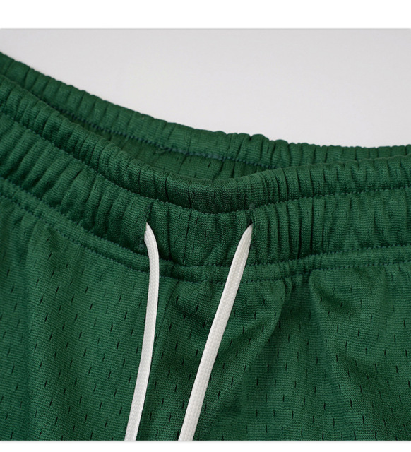 Summer heavyweight 400g mesh embroidered street loose shorts for men