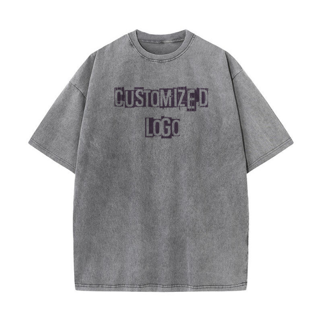 Heavyweight Blank 100% Cotton Streetwear Custom Acid Wash Oversize 250 G Vintage Acid Wash Tshirt Men