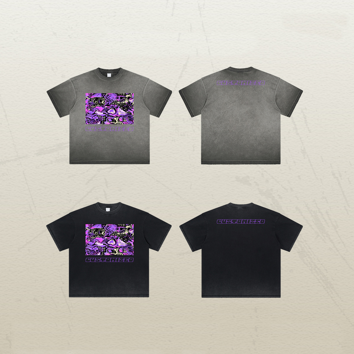 Acid Washed Heavyweight Trendy Street T-Shirt