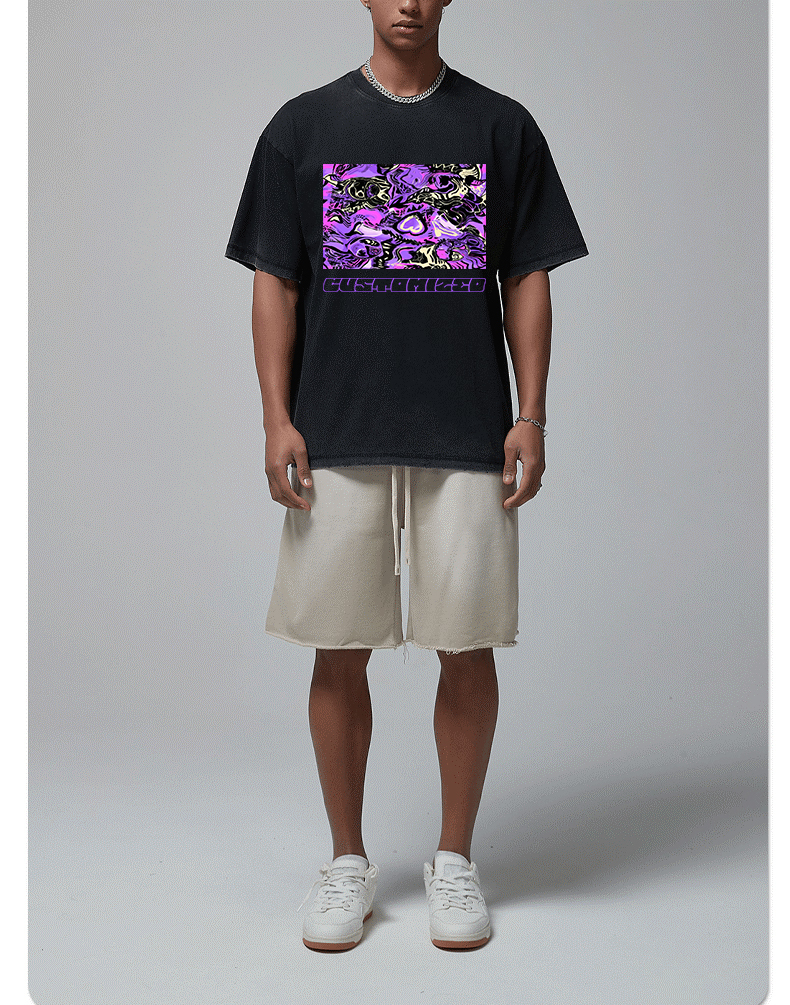Acid Washed Heavyweight Trendy Street T-Shirt