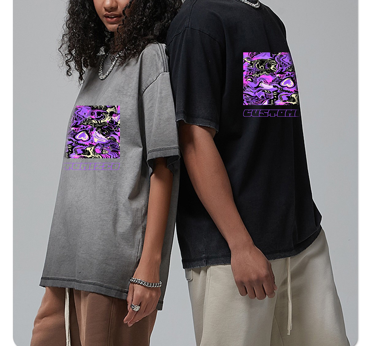 Acid Washed Heavyweight Trendy Street T-Shirt