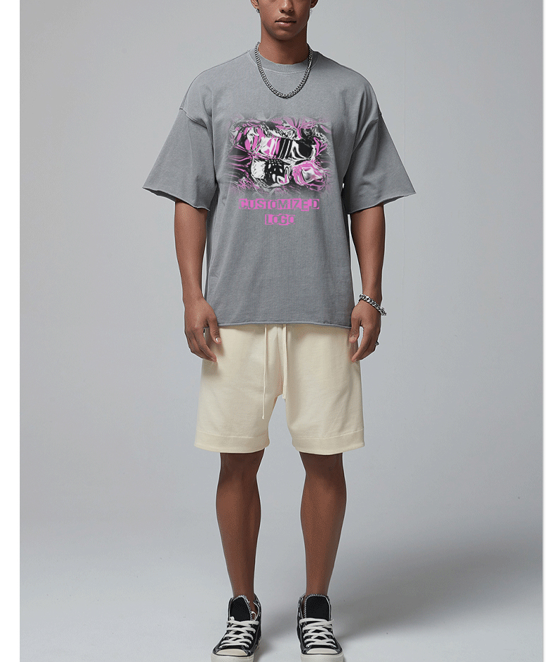 Acid Washed Heavyweight Trendy Street T-Shirt