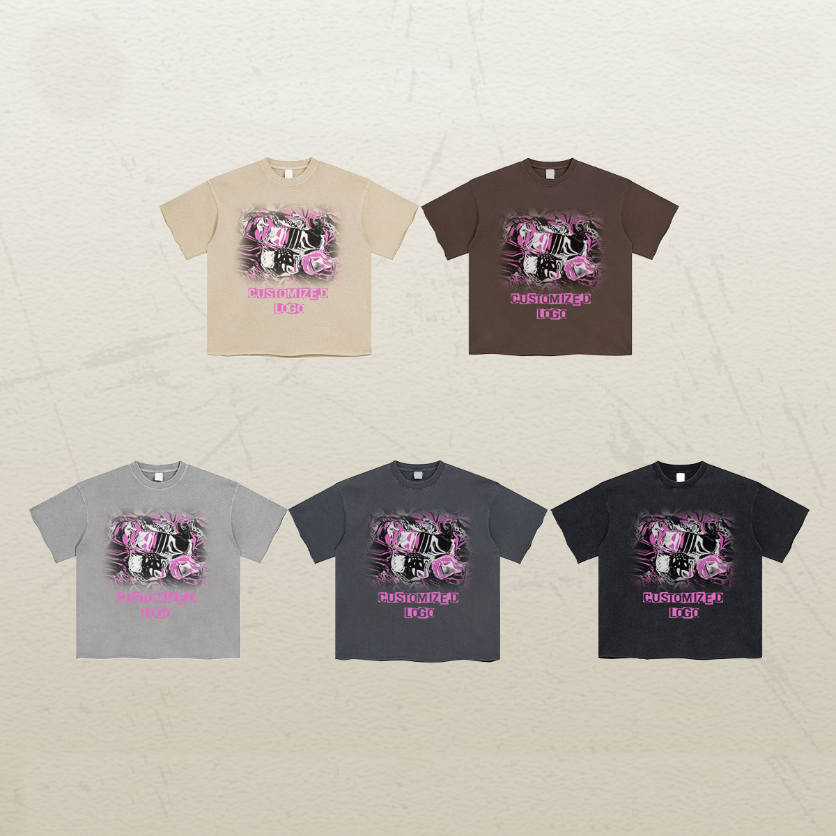Acid Washed Heavyweight Trendy Street T-Shirt