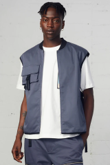 Custom Work Outwear Canvas Utility Vest Heavy Duty Men Quilted Lined Outdoor Sleeveless Big Pockets Casual Jacket