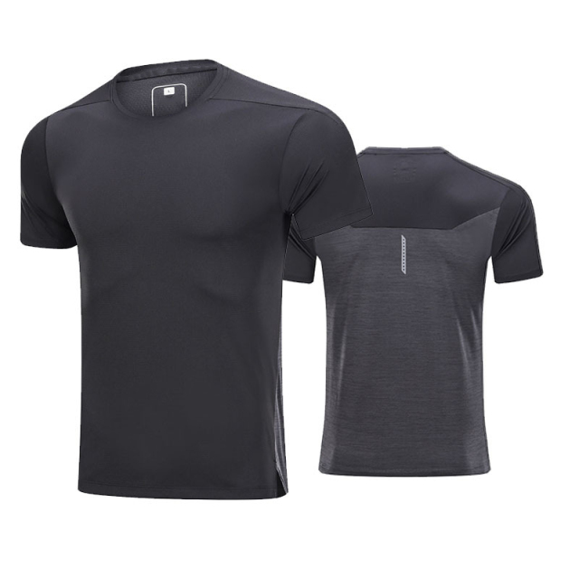 Men'S Summer Short Sleeve Fast Dry Breathable Casual Gym T Shirt Color Contrast Reflective Stripe Fitness T-Shirts