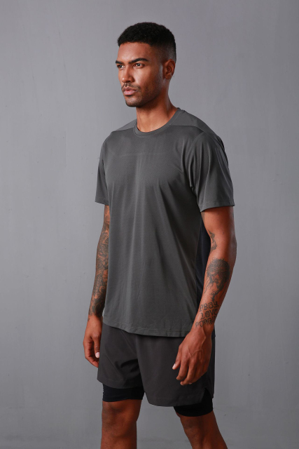 Men'S Summer Short Sleeve Fast Dry Breathable Casual Gym T Shirt Color Contrast Reflective Stripe Fitness T-Shirts