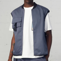 Custom Work Outwear Canvas Utility Vest Heavy Duty Men Quilted Lined Outdoor Sleeveless Big Pockets Casual Jacket