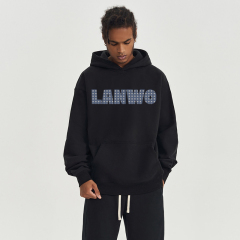 Custom High Quality Winter Streetwear Sweatshirts With Embroidered Rhinestones Hoodie Printing Sweatshirts Men'S Spider Hoodie