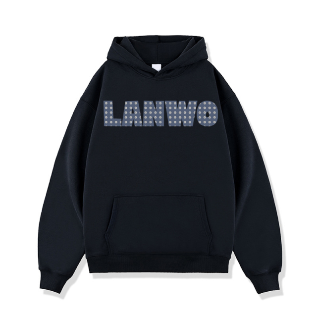 Custom High Quality Winter Streetwear Sweatshirts With Embroidered Rhinestones Hoodie Printing Sweatshirts Men'S Spider Hoodie