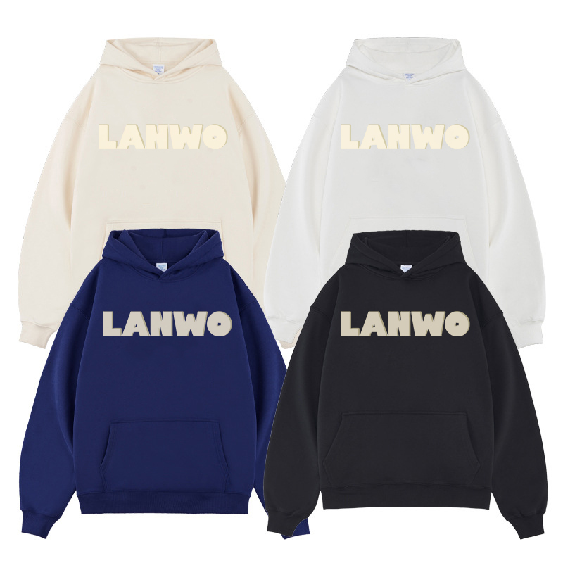With Rhinestone Plain Raw Hem No Strings Hoodies Men Sweatshirt Pullover Hip Hop Tops Custom Puff Printing Unisex Cropped Hoodie