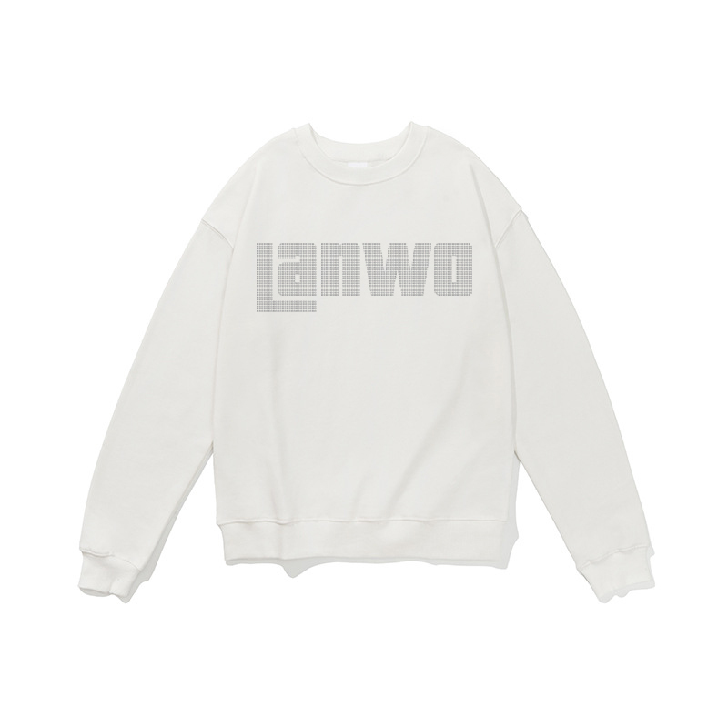 Unisex Streetwear Oversized T-shirt Screen Print Men 100% Cotton Rhinestone Graphic T Shirts