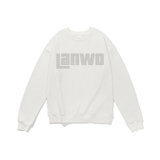 Unisex Streetwear Oversized T-shirt Screen Print Men 100% Cotton Rhinestone Graphic T Shirts