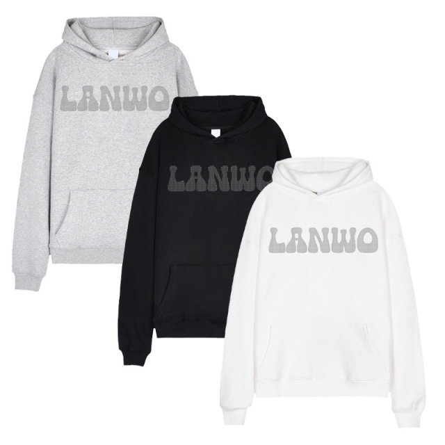 Custom Men Graffiti Streetwear Logo Bling Sparkle Gradient Multicolor Rope Gradient Effect Rhinestone Hoodie