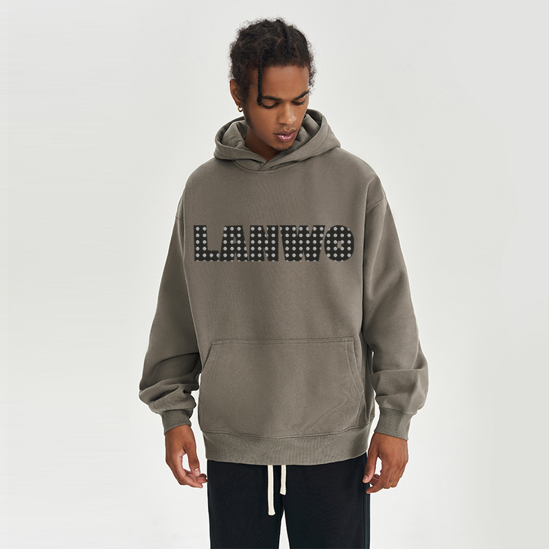 Custom High Quality Winter Streetwear Sweatshirts With Embroidered Rhinestones Hoodie Printing Sweatshirts Men'S Spider Hoodie