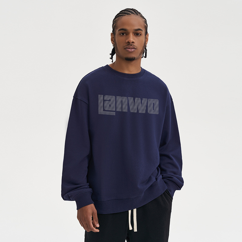 Unisex Streetwear Oversized T-shirt Screen Print Men 100% Cotton Rhinestone Graphic T Shirts