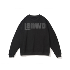 Unisex Streetwear Oversized T-shirt Screen Print Men 100% Cotton Rhinestone Graphic T Shirts