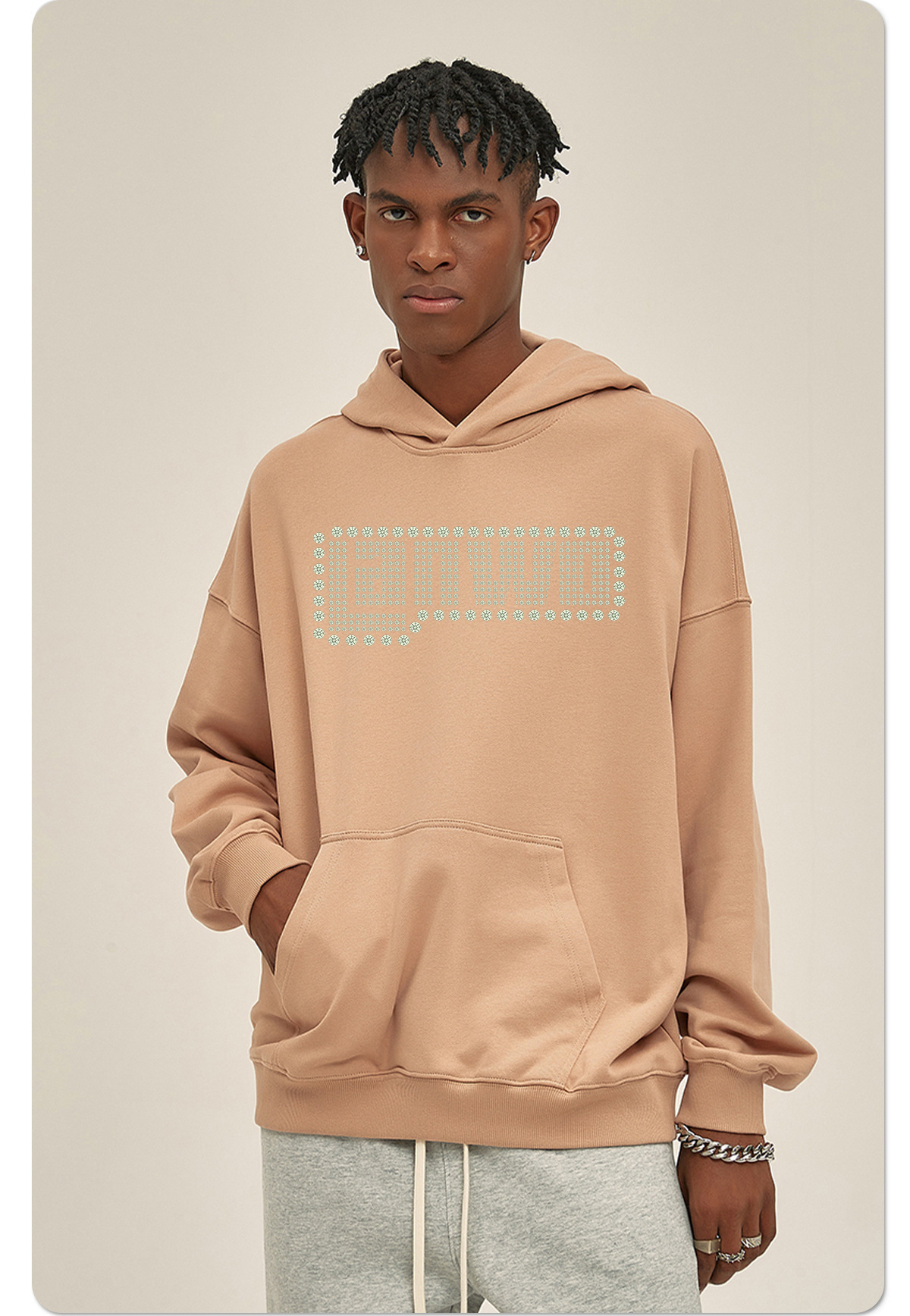 Custom Hoodie Pullover Sweatshirt Fashion Logo Custom Rhinestone Hoodies