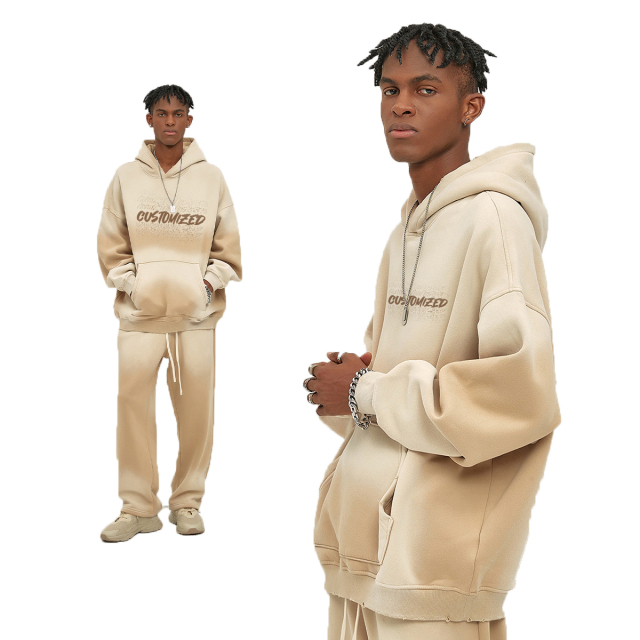 Vintage Washed High Quality Thick Cotton French Terry Drop Shoulders Oversized Boxy Fit Pullover Hoodies