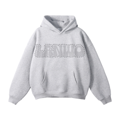 Custom Hoodie Pullover Sweatshirt Fashion Logo Custom Rhinestone Hoodies