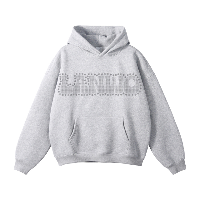 Custom Hoodie Pullover Sweatshirt Fashion Logo Custom Rhinestone Hoodies