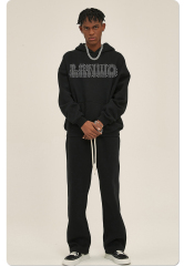 Custom Hoodie Pullover Sweatshirt Fashion Logo Custom Rhinestone Hoodies