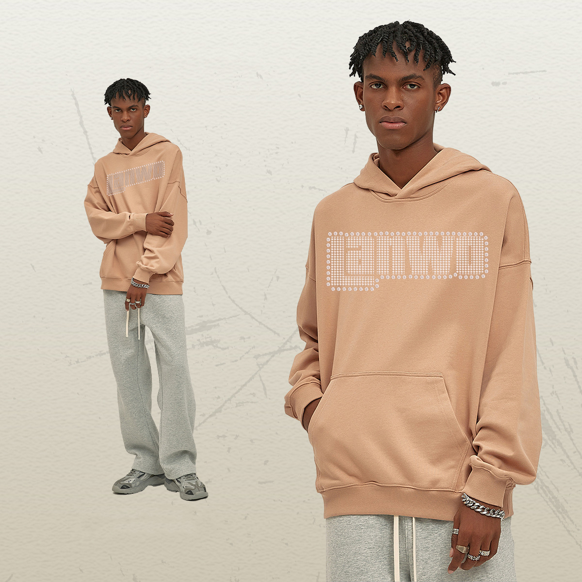 Custom Hoodie Pullover Sweatshirt Fashion Logo Custom Rhinestone Hoodies