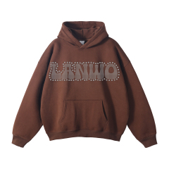 Custom Hoodie Pullover Sweatshirt Fashion Logo Custom Rhinestone Hoodies