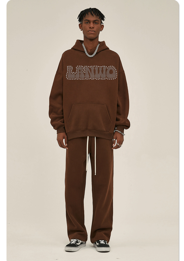 Custom Hoodie Pullover Sweatshirt Fashion Logo Custom Rhinestone Hoodies
