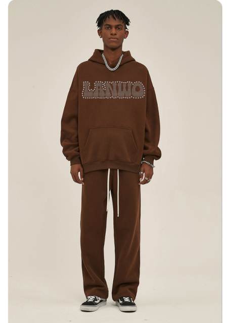 Custom Hoodie Pullover Sweatshirt Fashion Logo Custom Rhinestone Hoodies