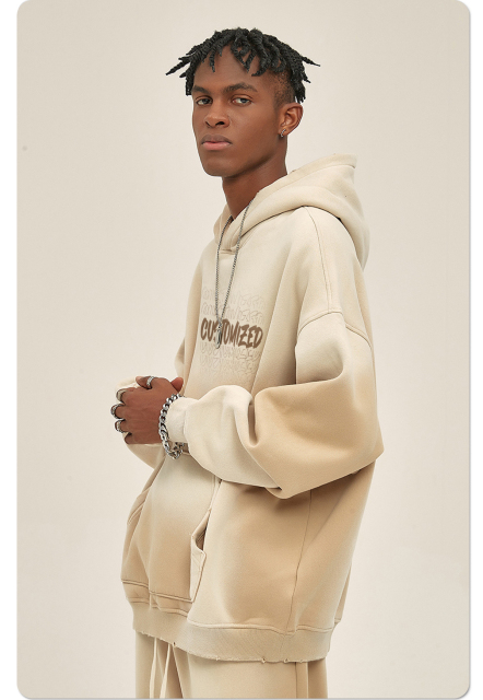 Vintage Washed High Quality Thick Cotton French Terry Drop Shoulders Oversized Boxy Fit Pullover Hoodies