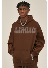 Custom Hoodie Pullover Sweatshirt Fashion Logo Custom Rhinestone Hoodies