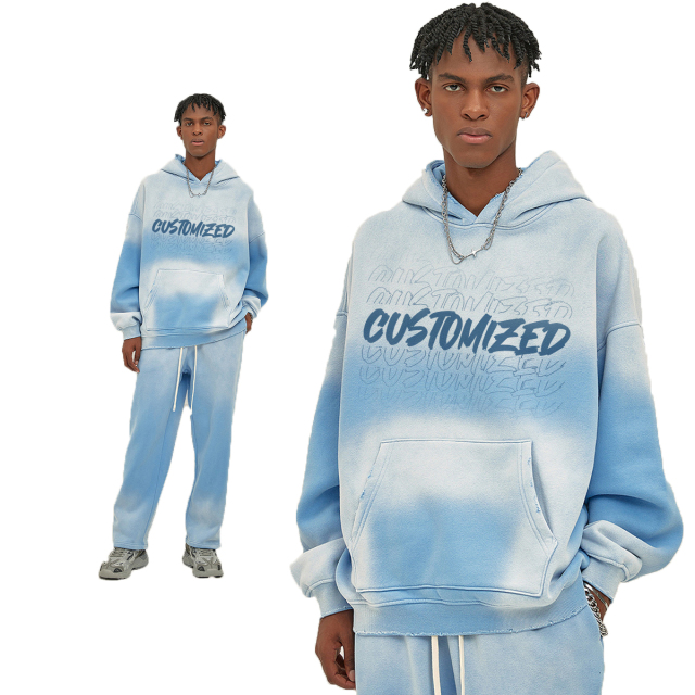 Vintage Washed High Quality Thick Cotton French Terry Drop Shoulders Oversized Boxy Fit Pullover Hoodies