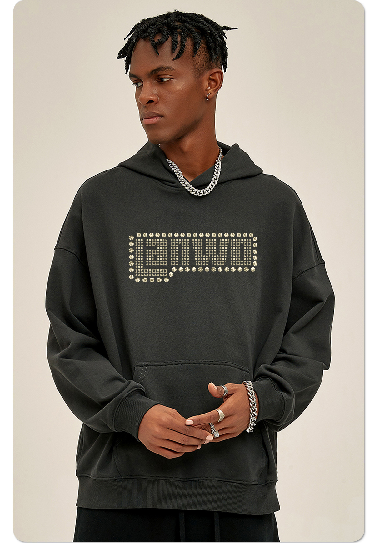 Custom Hoodie Pullover Sweatshirt Fashion Logo Custom Rhinestone Hoodies