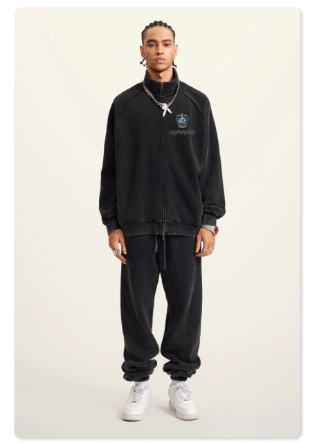 Men's Genuine Leather Jacket French 1.8mm Thick Sheepskin High-grade Embroidery